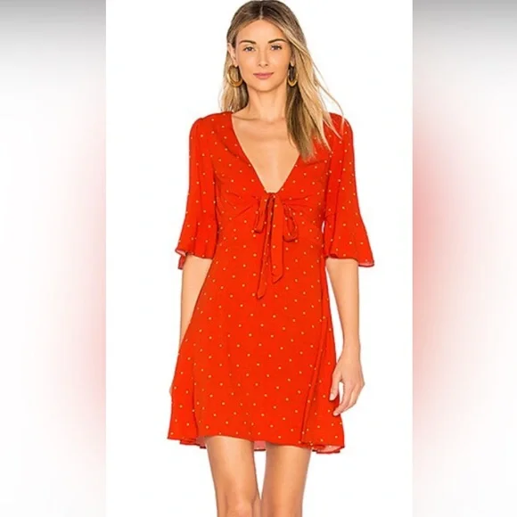 Free People All Yours Spot Mini Dress Sz 10 - Picture 3 of 15